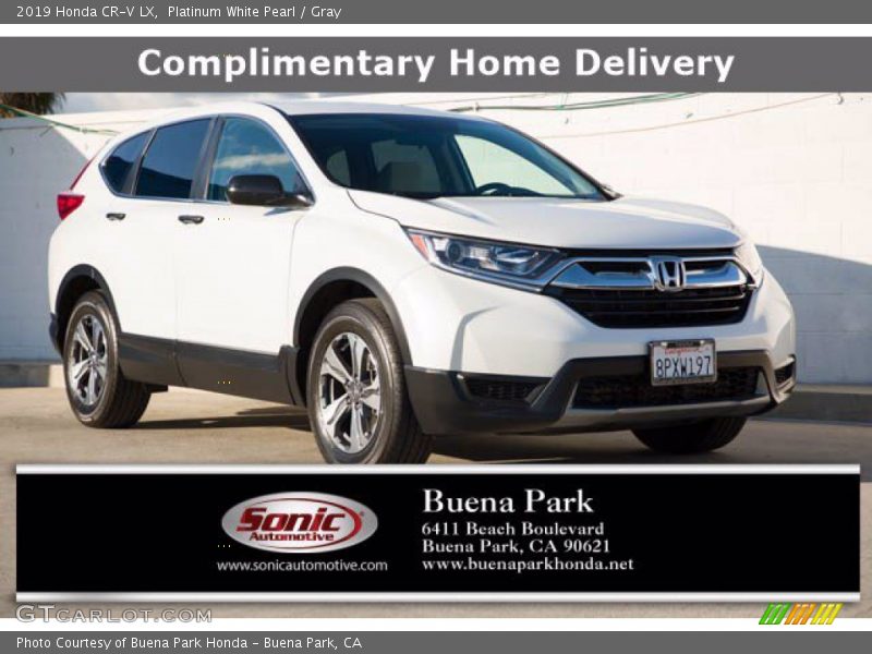 Platinum White Pearl / Gray 2019 Honda CR-V LX