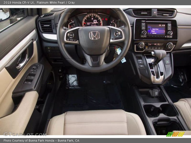 Platinum White Pearl / Gray 2019 Honda CR-V LX