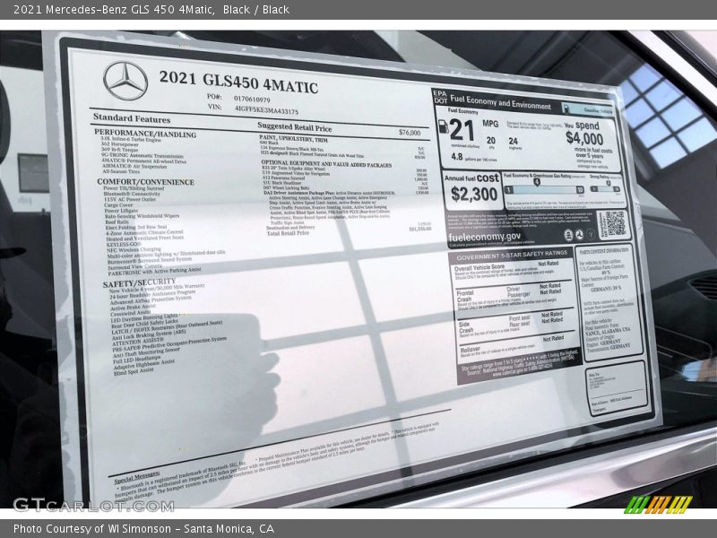 Black / Black 2021 Mercedes-Benz GLS 450 4Matic