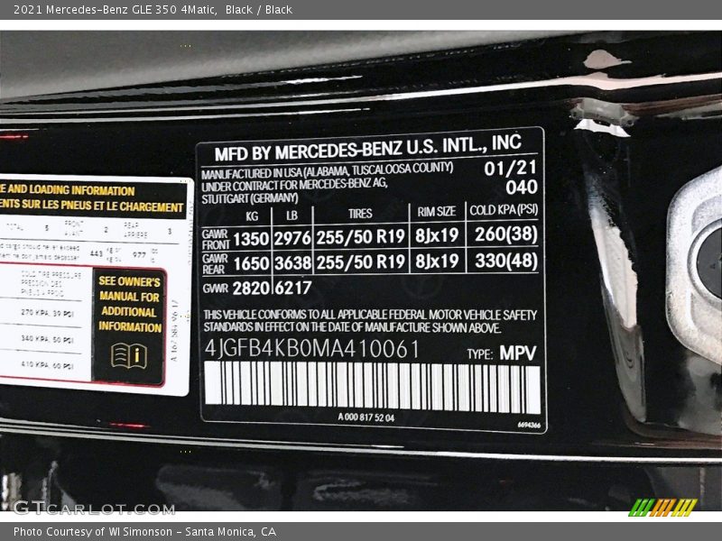 Black / Black 2021 Mercedes-Benz GLE 350 4Matic
