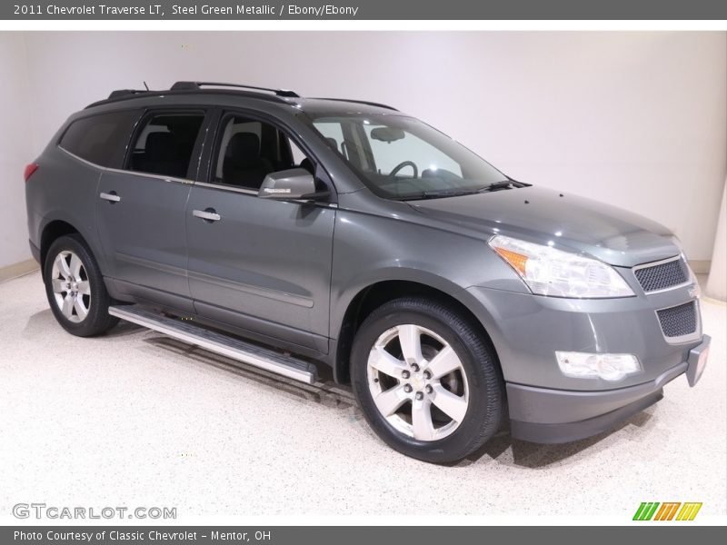 Steel Green Metallic / Ebony/Ebony 2011 Chevrolet Traverse LT