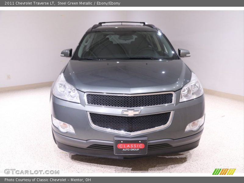 Steel Green Metallic / Ebony/Ebony 2011 Chevrolet Traverse LT