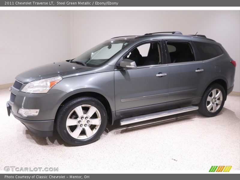 Steel Green Metallic / Ebony/Ebony 2011 Chevrolet Traverse LT