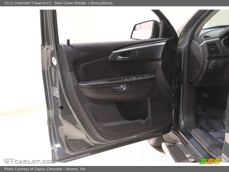Steel Green Metallic / Ebony/Ebony 2011 Chevrolet Traverse LT