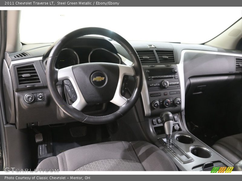 Steel Green Metallic / Ebony/Ebony 2011 Chevrolet Traverse LT