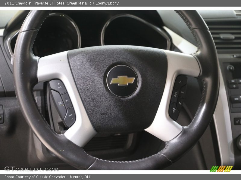 Steel Green Metallic / Ebony/Ebony 2011 Chevrolet Traverse LT