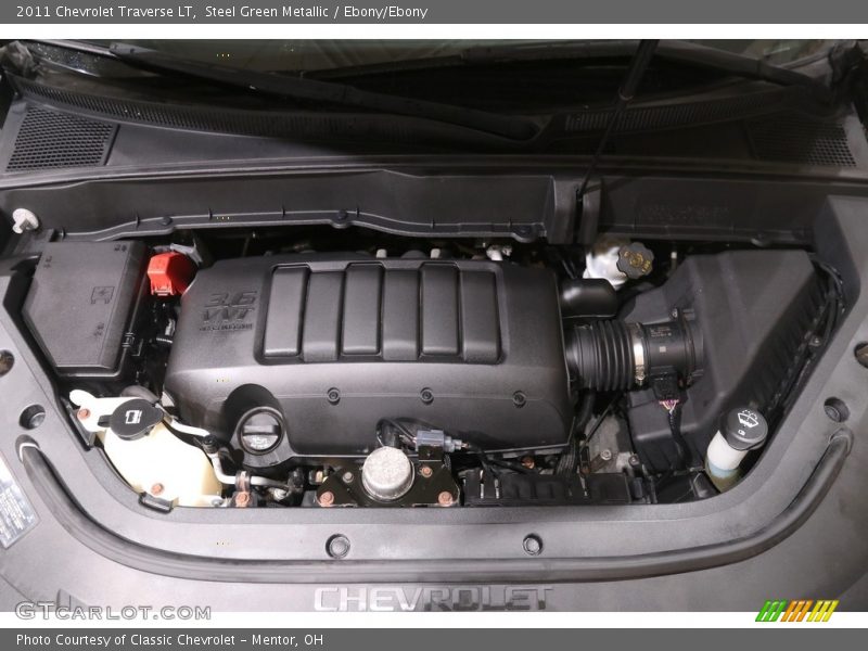 Steel Green Metallic / Ebony/Ebony 2011 Chevrolet Traverse LT