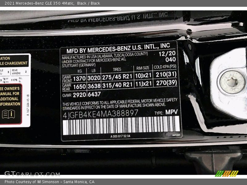 Black / Black 2021 Mercedes-Benz GLE 350 4Matic