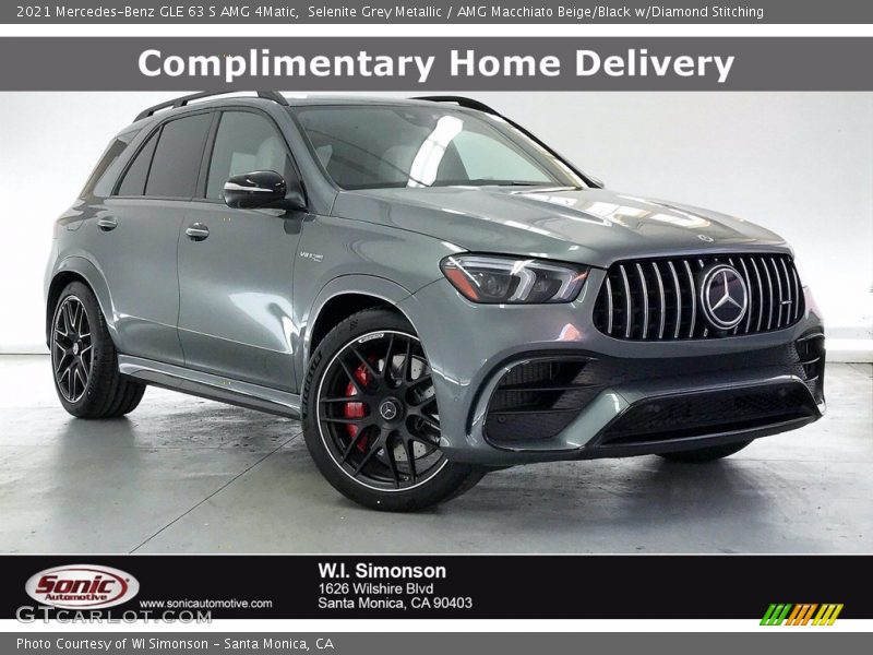Selenite Grey Metallic / AMG Macchiato Beige/Black w/Diamond Stitching 2021 Mercedes-Benz GLE 63 S AMG 4Matic