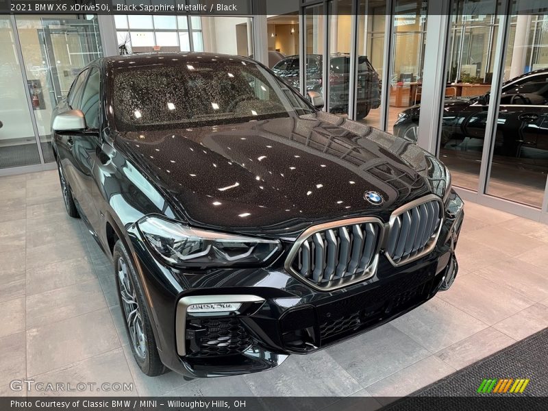 Black Sapphire Metallic / Black 2021 BMW X6 xDrive50i