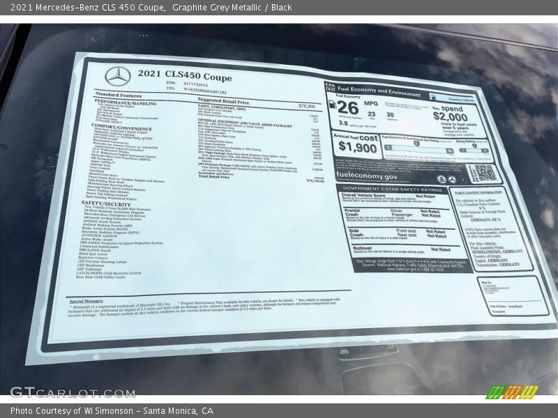 Graphite Grey Metallic / Black 2021 Mercedes-Benz CLS 450 Coupe