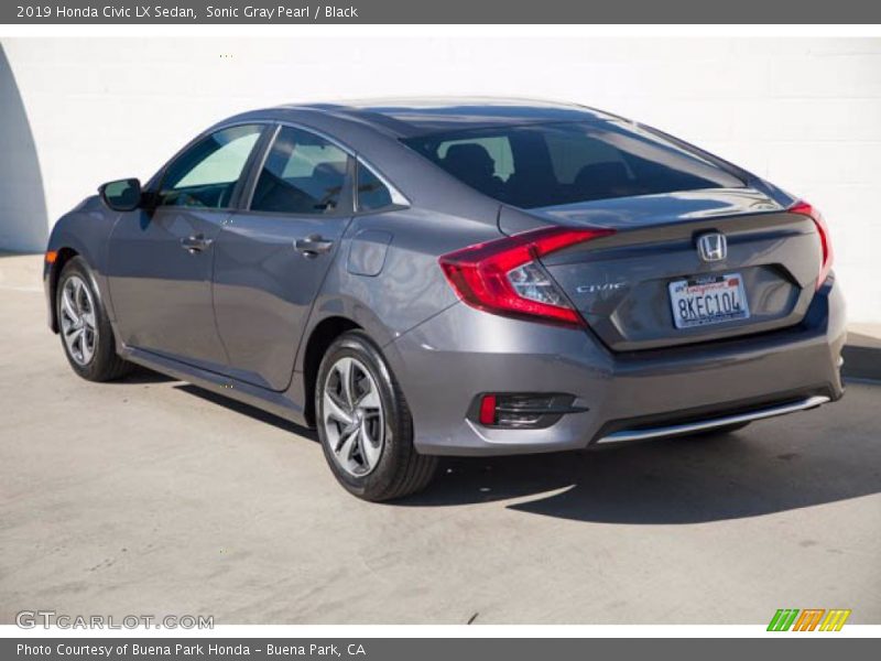 Sonic Gray Pearl / Black 2019 Honda Civic LX Sedan