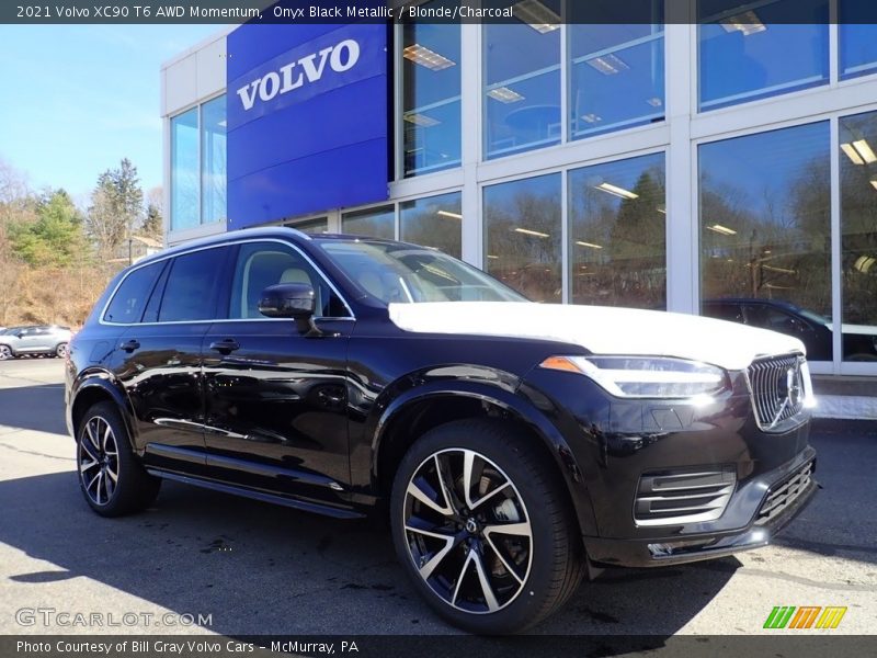 Onyx Black Metallic / Blonde/Charcoal 2021 Volvo XC90 T6 AWD Momentum