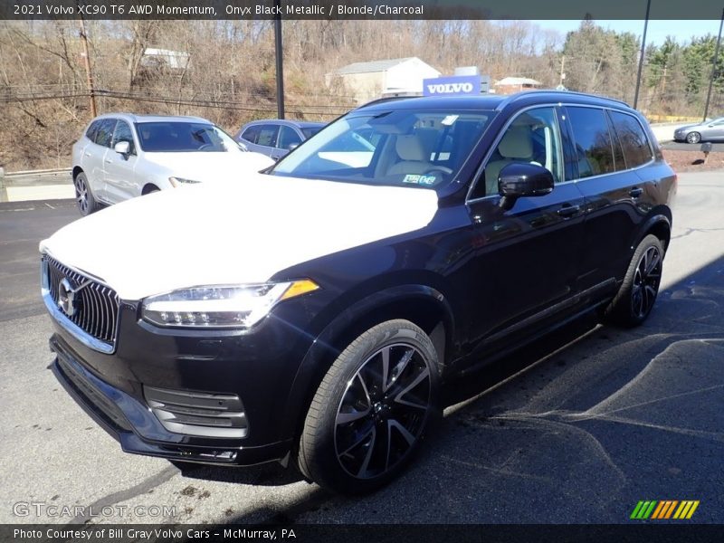 Onyx Black Metallic / Blonde/Charcoal 2021 Volvo XC90 T6 AWD Momentum