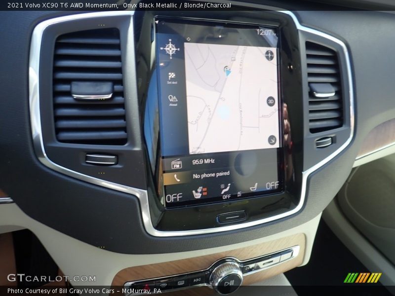 Onyx Black Metallic / Blonde/Charcoal 2021 Volvo XC90 T6 AWD Momentum