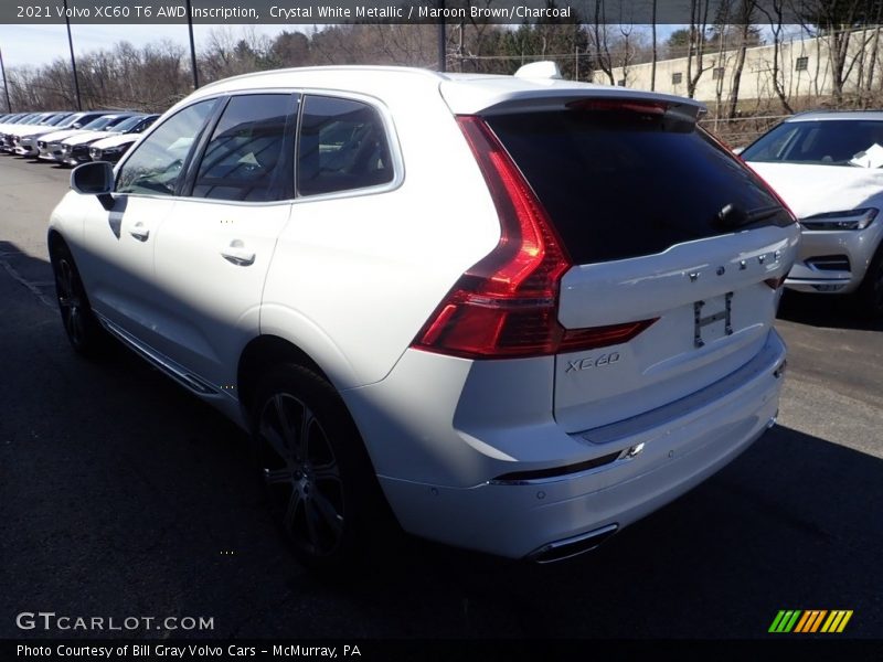 Crystal White Metallic / Maroon Brown/Charcoal 2021 Volvo XC60 T6 AWD Inscription