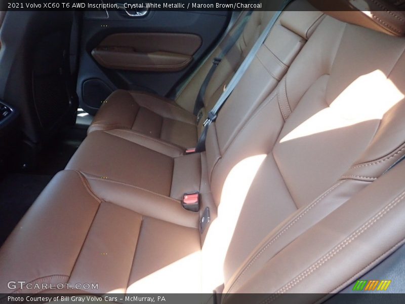 Crystal White Metallic / Maroon Brown/Charcoal 2021 Volvo XC60 T6 AWD Inscription