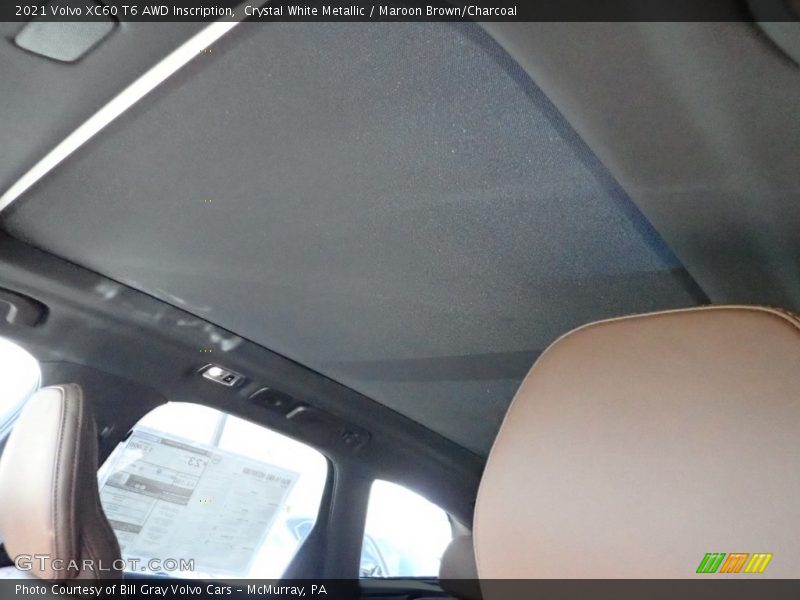Crystal White Metallic / Maroon Brown/Charcoal 2021 Volvo XC60 T6 AWD Inscription