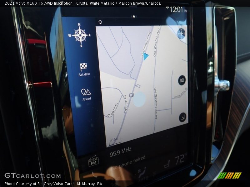Crystal White Metallic / Maroon Brown/Charcoal 2021 Volvo XC60 T6 AWD Inscription