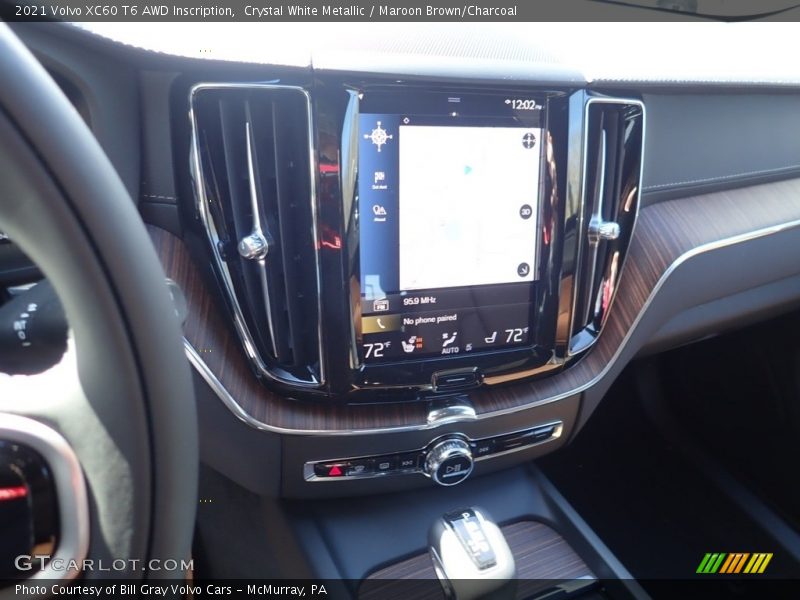 Crystal White Metallic / Maroon Brown/Charcoal 2021 Volvo XC60 T6 AWD Inscription