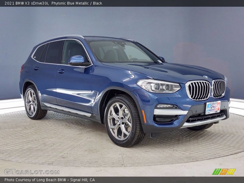 Phytonic Blue Metallic / Black 2021 BMW X3 sDrive30i