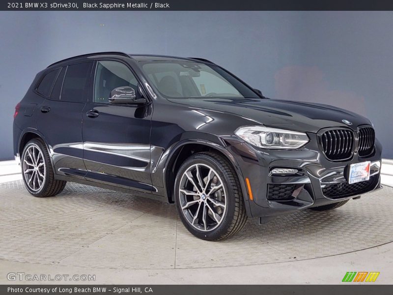 Black Sapphire Metallic / Black 2021 BMW X3 sDrive30i
