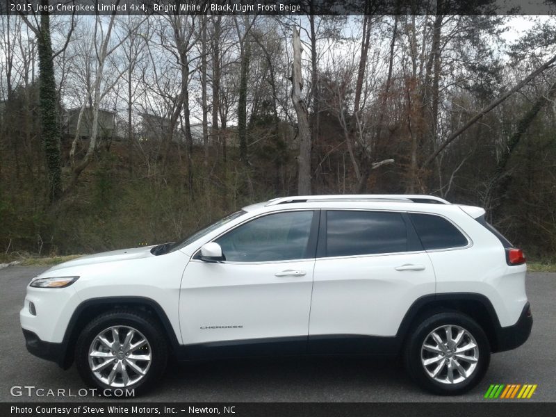 Bright White / Black/Light Frost Beige 2015 Jeep Cherokee Limited 4x4