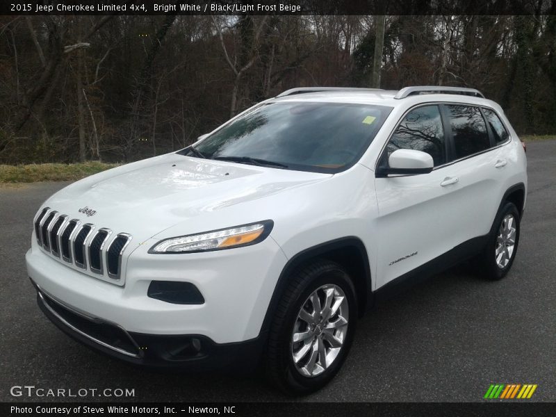 Bright White / Black/Light Frost Beige 2015 Jeep Cherokee Limited 4x4