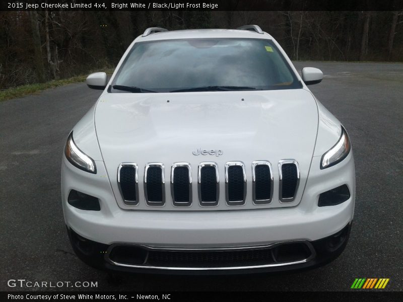 Bright White / Black/Light Frost Beige 2015 Jeep Cherokee Limited 4x4