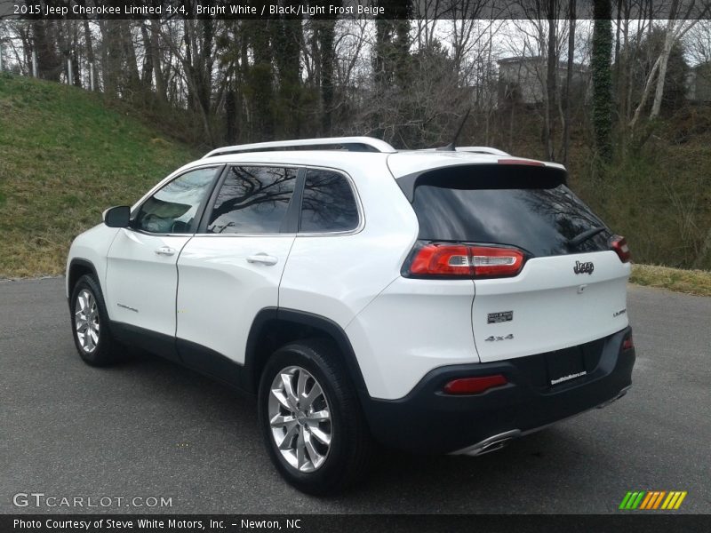 Bright White / Black/Light Frost Beige 2015 Jeep Cherokee Limited 4x4