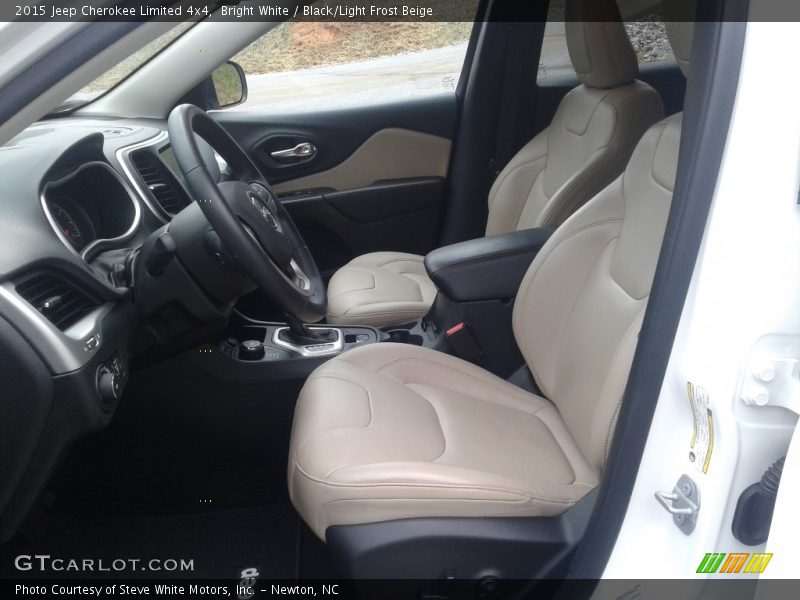 Bright White / Black/Light Frost Beige 2015 Jeep Cherokee Limited 4x4