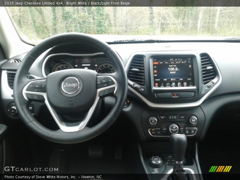 Bright White / Black/Light Frost Beige 2015 Jeep Cherokee Limited 4x4