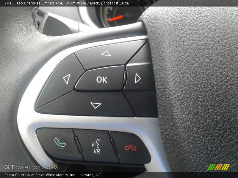 Bright White / Black/Light Frost Beige 2015 Jeep Cherokee Limited 4x4