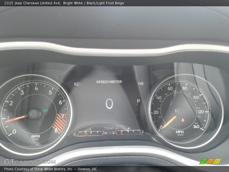 Bright White / Black/Light Frost Beige 2015 Jeep Cherokee Limited 4x4