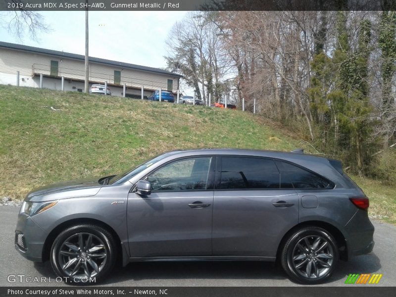 Gunmetal Metallic / Red 2019 Acura MDX A Spec SH-AWD