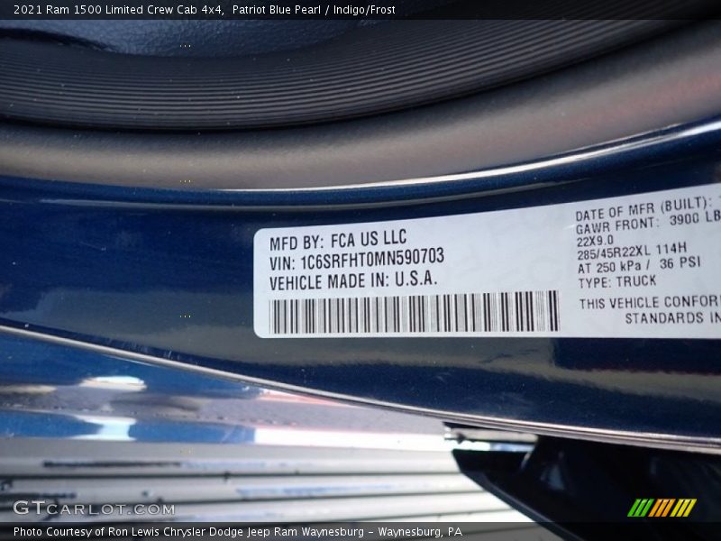 Patriot Blue Pearl / Indigo/Frost 2021 Ram 1500 Limited Crew Cab 4x4