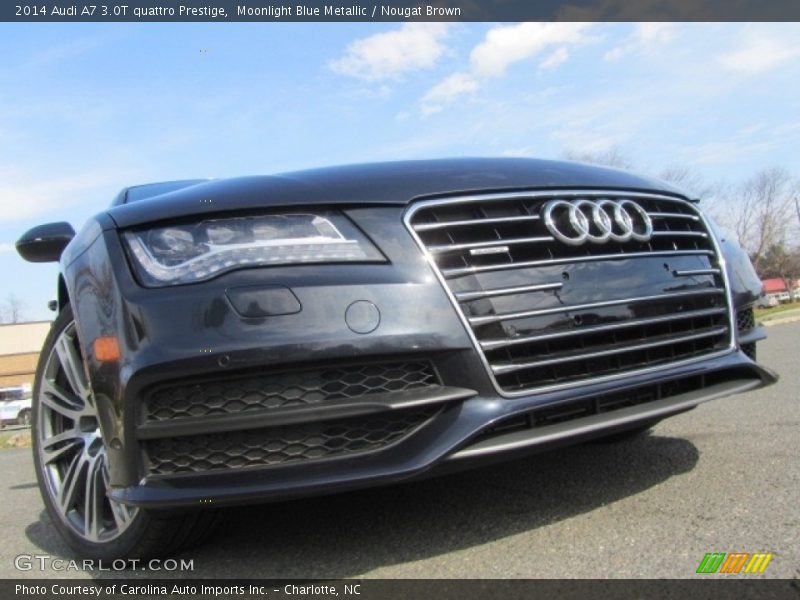 Moonlight Blue Metallic / Nougat Brown 2014 Audi A7 3.0T quattro Prestige