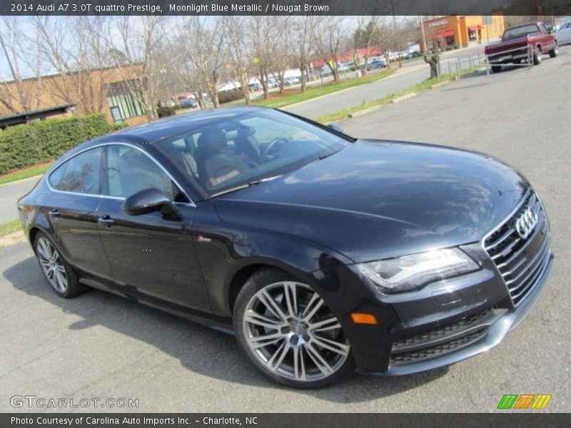 Moonlight Blue Metallic / Nougat Brown 2014 Audi A7 3.0T quattro Prestige
