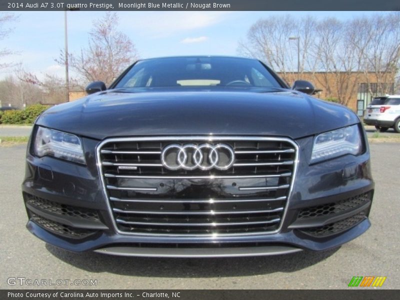 Moonlight Blue Metallic / Nougat Brown 2014 Audi A7 3.0T quattro Prestige