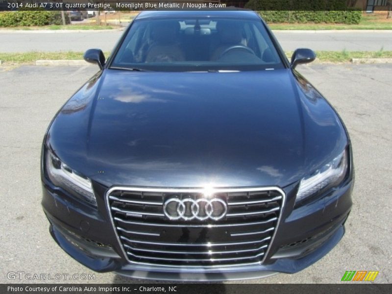 Moonlight Blue Metallic / Nougat Brown 2014 Audi A7 3.0T quattro Prestige