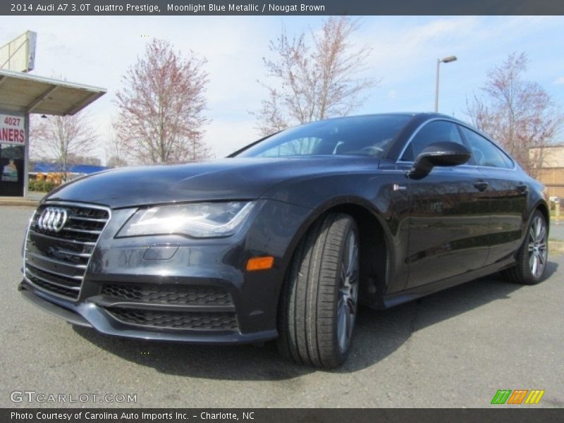 Moonlight Blue Metallic / Nougat Brown 2014 Audi A7 3.0T quattro Prestige