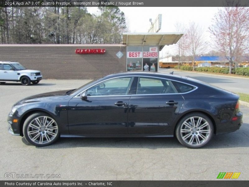 Moonlight Blue Metallic / Nougat Brown 2014 Audi A7 3.0T quattro Prestige