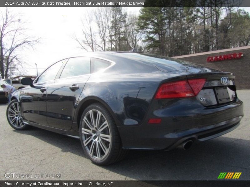 Moonlight Blue Metallic / Nougat Brown 2014 Audi A7 3.0T quattro Prestige