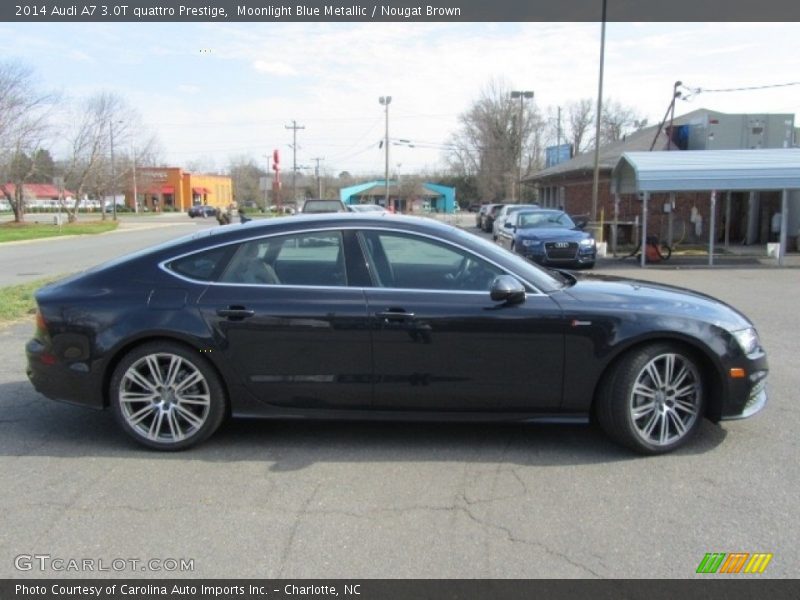 Moonlight Blue Metallic / Nougat Brown 2014 Audi A7 3.0T quattro Prestige