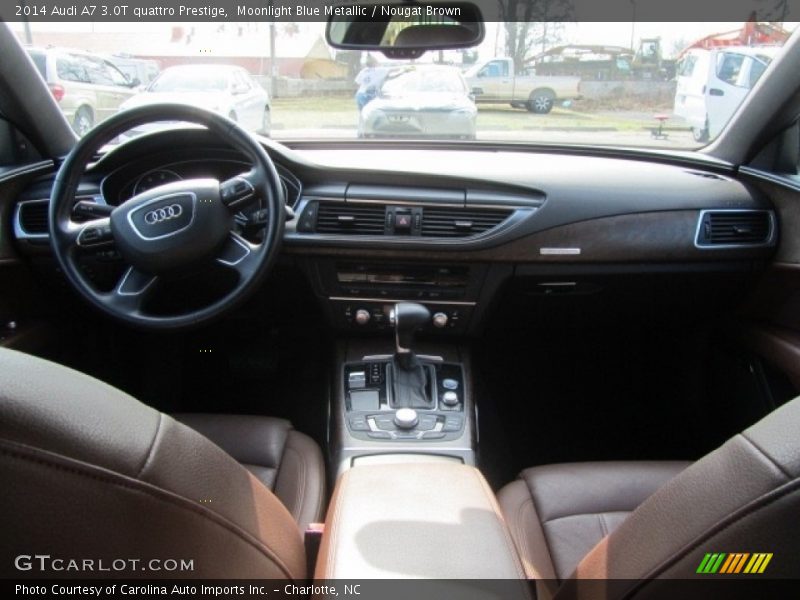 Moonlight Blue Metallic / Nougat Brown 2014 Audi A7 3.0T quattro Prestige