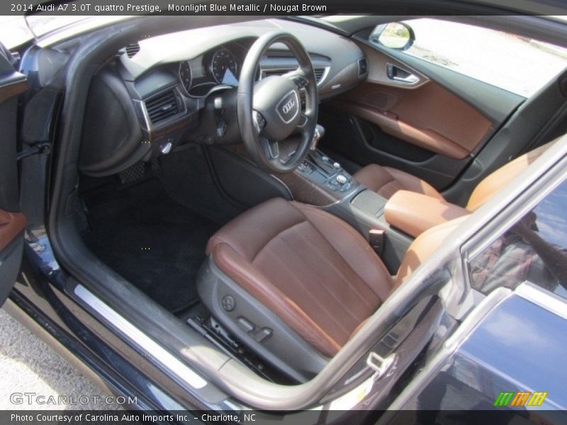 Moonlight Blue Metallic / Nougat Brown 2014 Audi A7 3.0T quattro Prestige