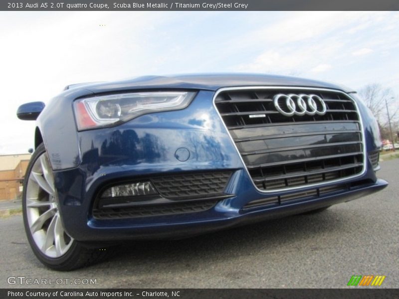 Scuba Blue Metallic / Titanium Grey/Steel Grey 2013 Audi A5 2.0T quattro Coupe