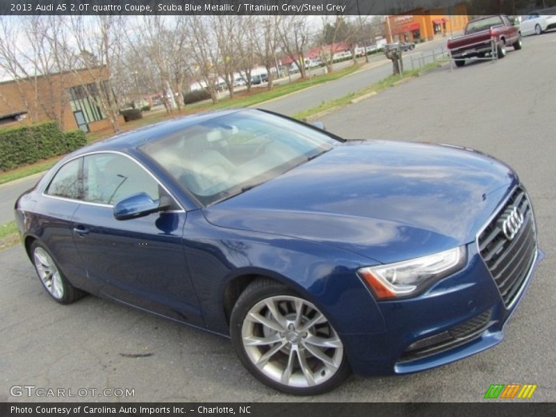 Scuba Blue Metallic / Titanium Grey/Steel Grey 2013 Audi A5 2.0T quattro Coupe