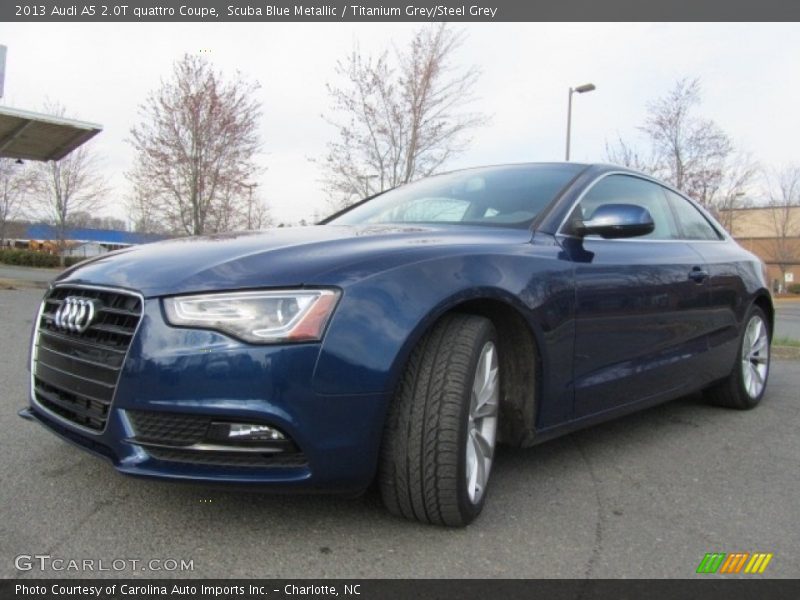 Scuba Blue Metallic / Titanium Grey/Steel Grey 2013 Audi A5 2.0T quattro Coupe
