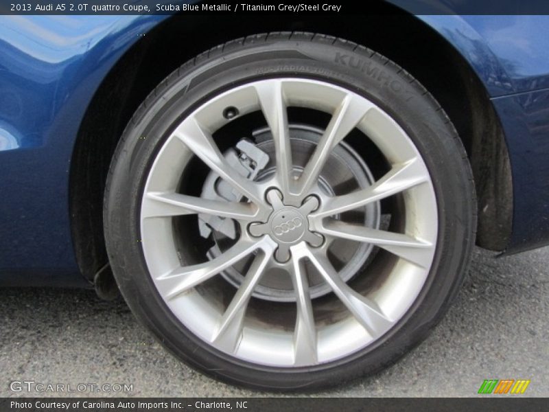 Scuba Blue Metallic / Titanium Grey/Steel Grey 2013 Audi A5 2.0T quattro Coupe